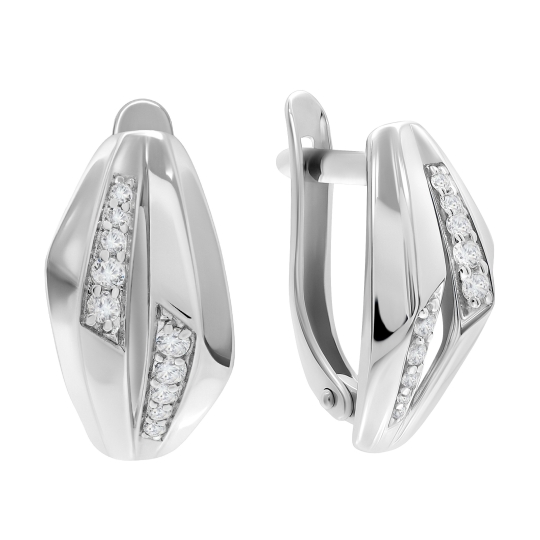 Серьги из серебра с гранатами и фианитами