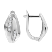 Серьги из серебра с фианитами