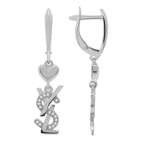 Серьги из серебра с ювелирными кристаллами