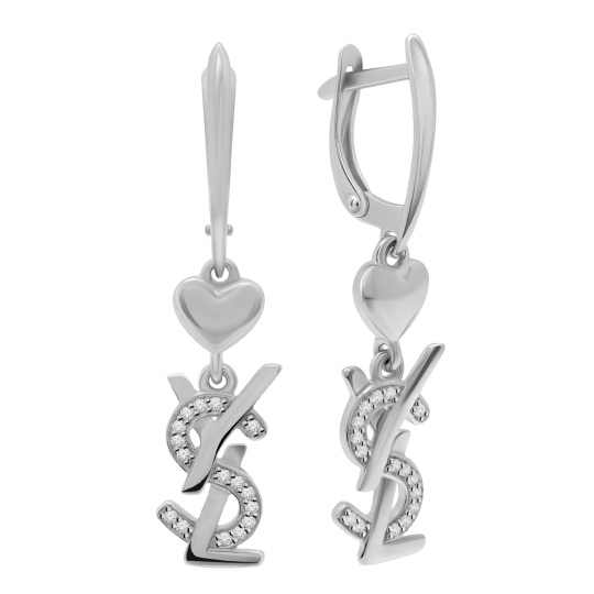 Серьги из серебра с ювелирными кристаллами