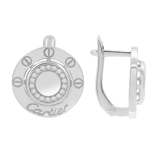 Серьги из серебра с ониксами и перламутром