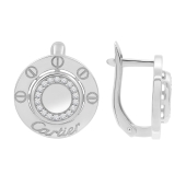 Серьги из серебра с фианитами