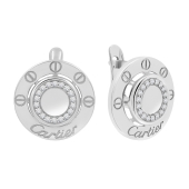 Серьги из серебра с фианитами