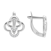 Серьги из серебра с фианитами