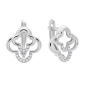 Серьги из серебра с фианитами