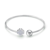 Браслет из серебра с фианитами