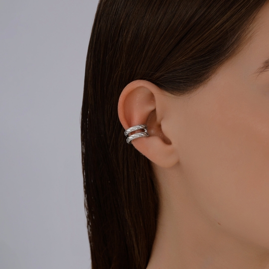 Серьги из серебра с фианитами