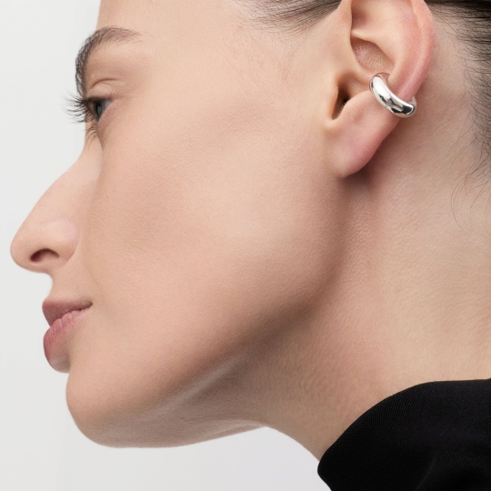 Серьги из серебра с позолотой и фианитами