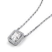 Колье из серебра с бриллианитом и фианитами