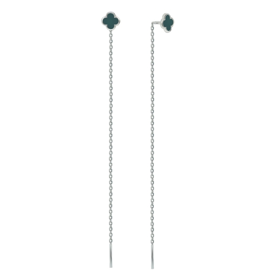 Серьги из серебра с фианитами 