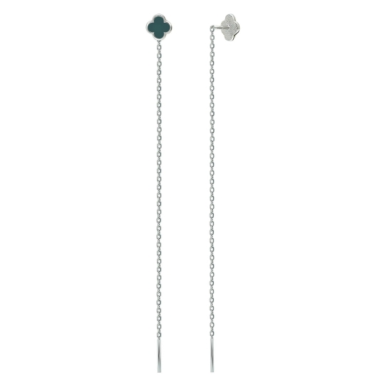 Серьги из серебра с фианитами 