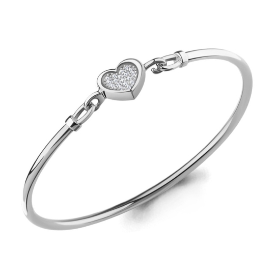 Браслет из серебра с топазом и фианитами