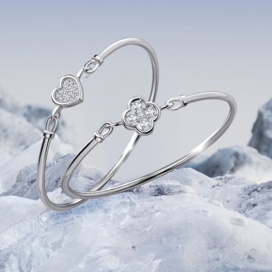 Браслет из серебра с топазом и фианитами