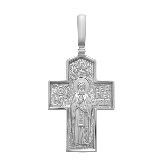 Крест из дерева с серебряными вставками на гайтане