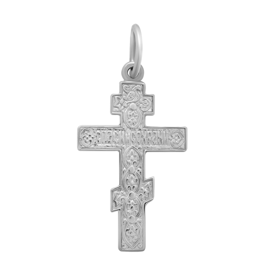 Крест из дерева с серебряными вставками на гайтане