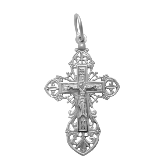 Крест из дерева с серебряными вставками на гайтане