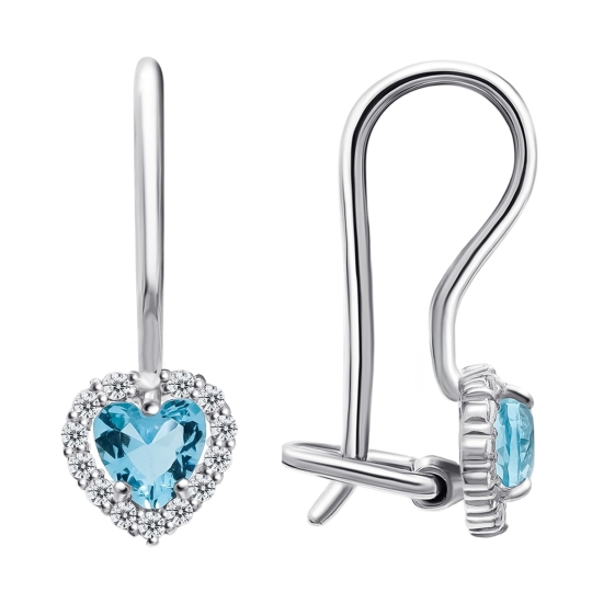 Серьги из серебра с фианитами