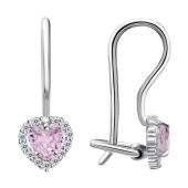 Серьги из серебра с фианитами