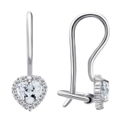 Серьги из серебра с фианитами