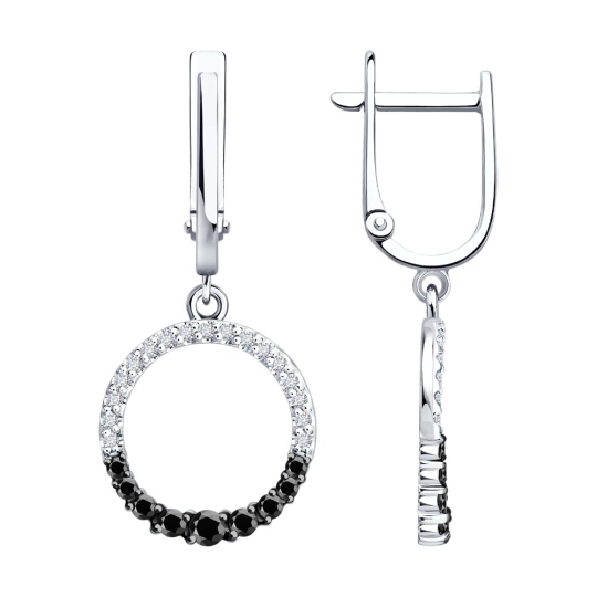 Серьги из золота с ситаллами турмалин