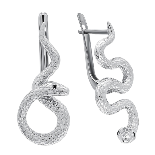 Серьги-джекеты из серебра с фианитами