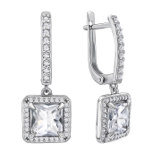 Серьги из серебра с фианитами