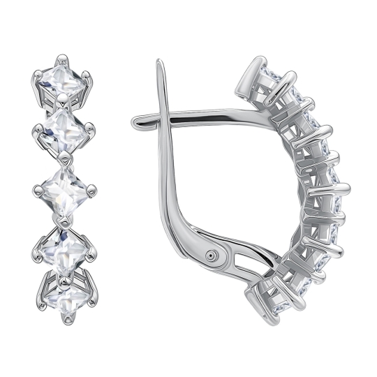 Кольцо из серебра с фианитами