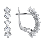 Серьги из серебра с фианитами