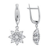 Серьги из серебра с фианитами