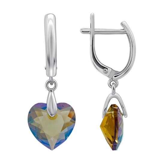 Серьги из серебра с фианитами