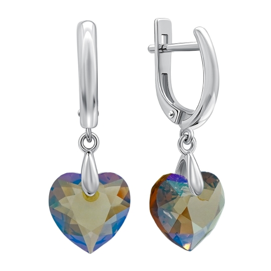 Серьги из серебра с фианитами