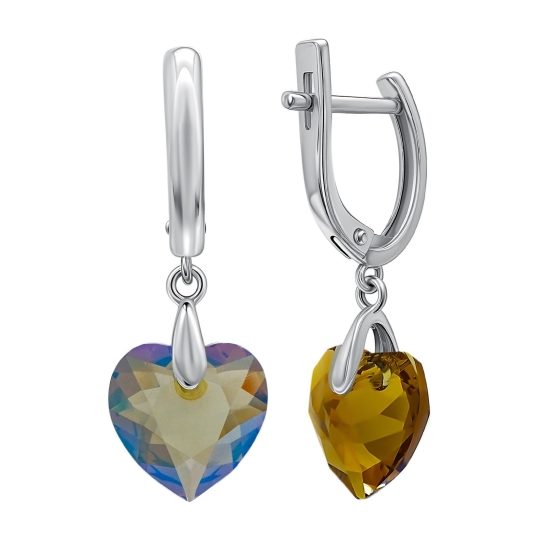 Серьги из серебра с фианитами