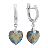 Серьги из серебра с ювелирными кристаллами