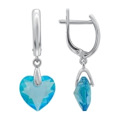 Серьги из серебра с ювелирными кристаллами