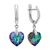 Серьги из серебра с ювелирными кристаллами