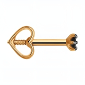 Одиночная серьга из золота с черным бриллиантом