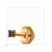Одиночная серьга из золота с черным бриллиантом