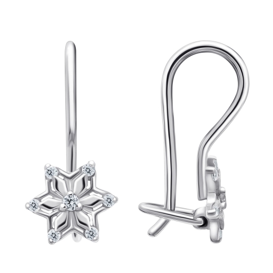 Серьги из серебра с фианитами