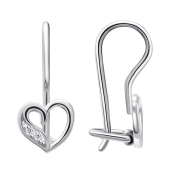 Серьги из серебра с фианитами