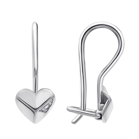 Серьги из серебра с фианитом