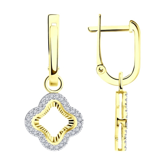 Серьги из золота с бриллиантами и сапфирами