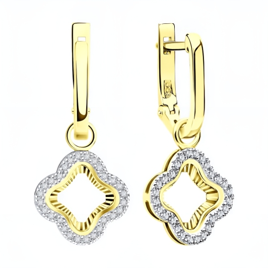 Серьги из золота с бриллиантами и сапфирами