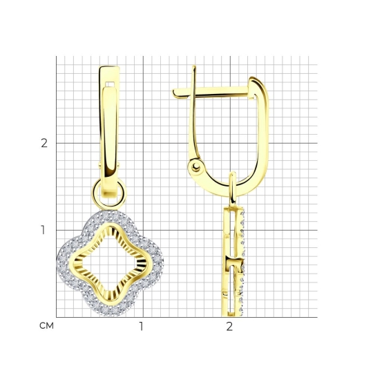 Серьги из золота с бриллиантами и сапфирами