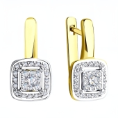 Серьги из лимонного золота с бриллиантами