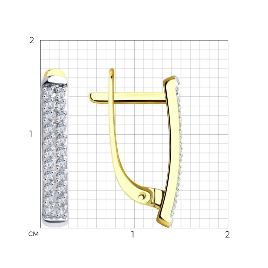 Серьги из золота с фианитами