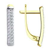 Серьги из лимонного золота с бриллиантами