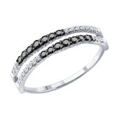 Кольцо из белого золота с бриллиантами