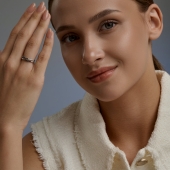 Кольцо из белого золота с бриллиантами