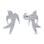 Серьги из серебра с фианитами