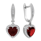 Серьги из серебра с фианитами